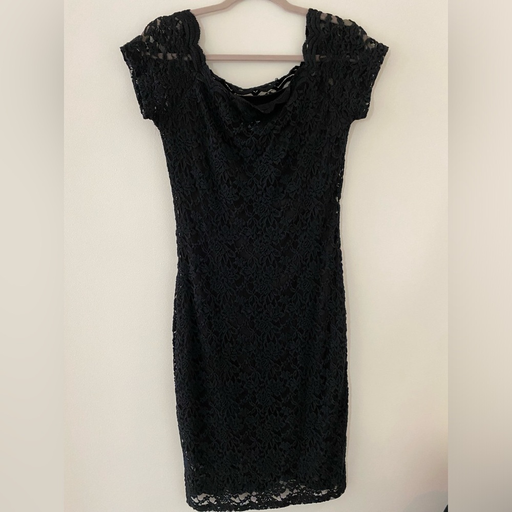 She and Sky Lace Black Dress Size Large
